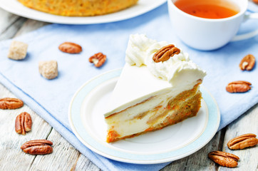 carrot cake cheesecake with pecan