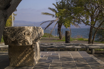 Ruins in Capernaum- the seashore on the Sea of Galilee,Israel