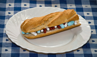 Alimentation with pills food