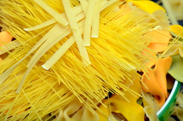 various uncooked pasta