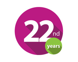 22nd years purple circle anniversary logo