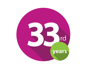 33rd years purple circle anniversary logo