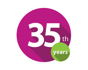 35th years purple circle anniversary logo