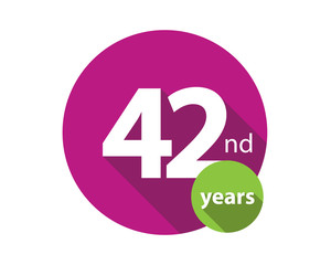 42nd years purple circle anniversary logo