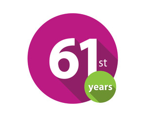 61st years purple circle anniversary logo