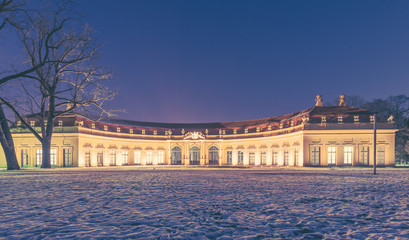 Fototapeta premium Erlangen Orangerie im Winter, vintage look