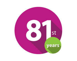 81st years purple circle anniversary logo