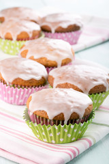 Muffins with sugar icing