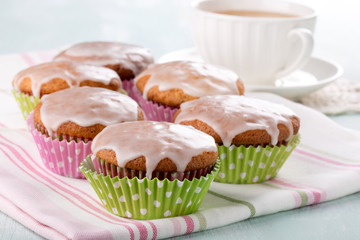 Muffins with sugar icing