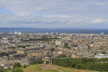 Aerial view of Edinburgh area from The Nelson Monument