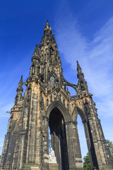 The famous Scott Monument and blue sky