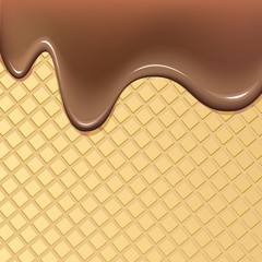 Вафля в шоколаде. Задний фон