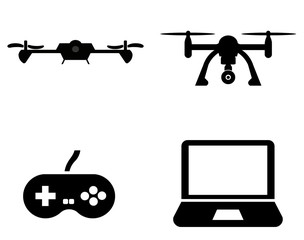 Drone et informatique en 4 icônes