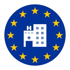 Hôpital dans un drapeau européen