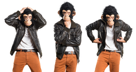 Fototapeta premium Monkey man thinking