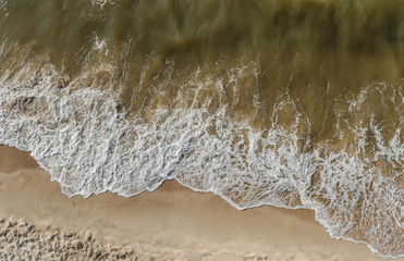 Sea and beach background. Top view.