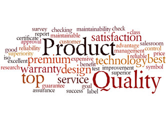 Product Quality, word cloud concept 9