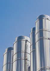 Steel pipes and pipelines,  abstract industrial background. Mode