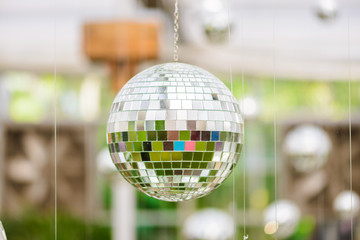 Silver disco mirror ball