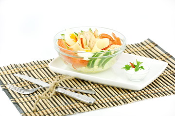 Beautiful sliced food arrangement