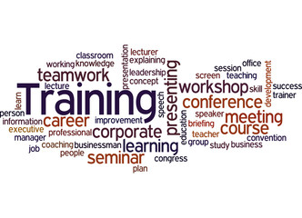 Training, word cloud concept 6