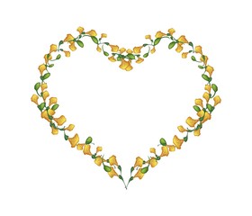 Beautiful Yellow Padauk Flowers in Heart Shape