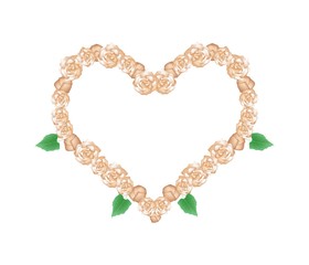 Orange Glory Bower Flowers in Heart Shape