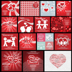 COLLECTION HAPPY VALENTINE'S DAY BACKGROUND HEART BOY GIRLS AND LOVE