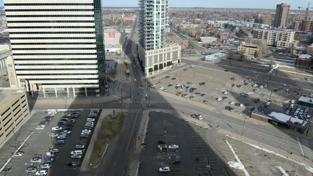 Timelapse traffic at intersection in urban setting
