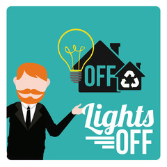 announcement lights off, blue color background