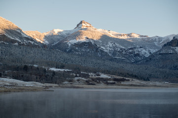 morning mountain top colorado reflection