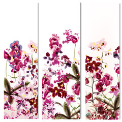 Floral templates or invitation with orchid flowers