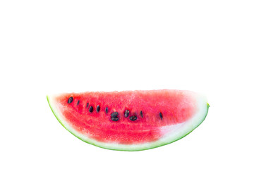 Watermelon red slices on white background.