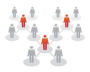 Human Icons. Vector Illustration. Office team and Leader.