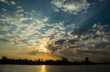Fototapeta premium Sunset sky and beautiful cloud.