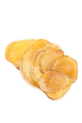 Dried potato slice and  coated with sugar