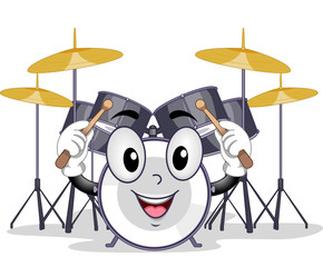 Band Drum Set Mascot