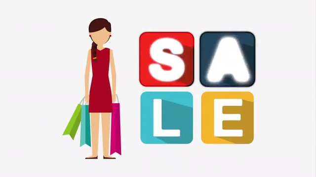 Shopping people design, Video Animation 