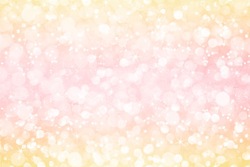 golden pink glitter bokeh with stars abstract background