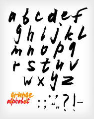 Grunge handwritten alphabet set (vector)