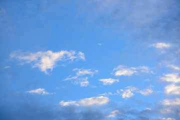 Clouds with blue sky in golden time