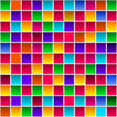 Colorful childish rainbow colored squares, seamless vector patte