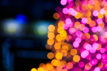 Abstract festive background with photo realistic bokeh defocused lights