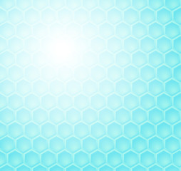 Seamless abstract blue hexagon pattern (vector)