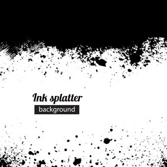 Fototapeta na wymiar Grunge black ink splattered background