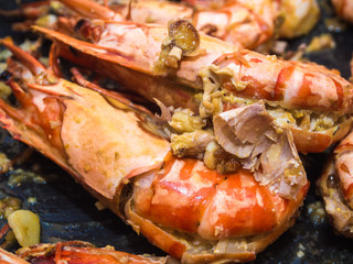 Shrimp grilled on plate