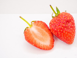 Slice of fresh strawberry