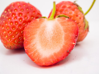 Slice of fresh strawberry