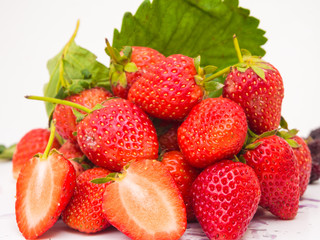 Slice of fresh strawberry