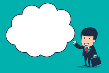 cartoon businessman talking